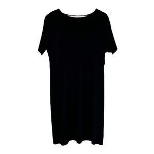 Misook Black Short Sleeve Shift Dress Size Large